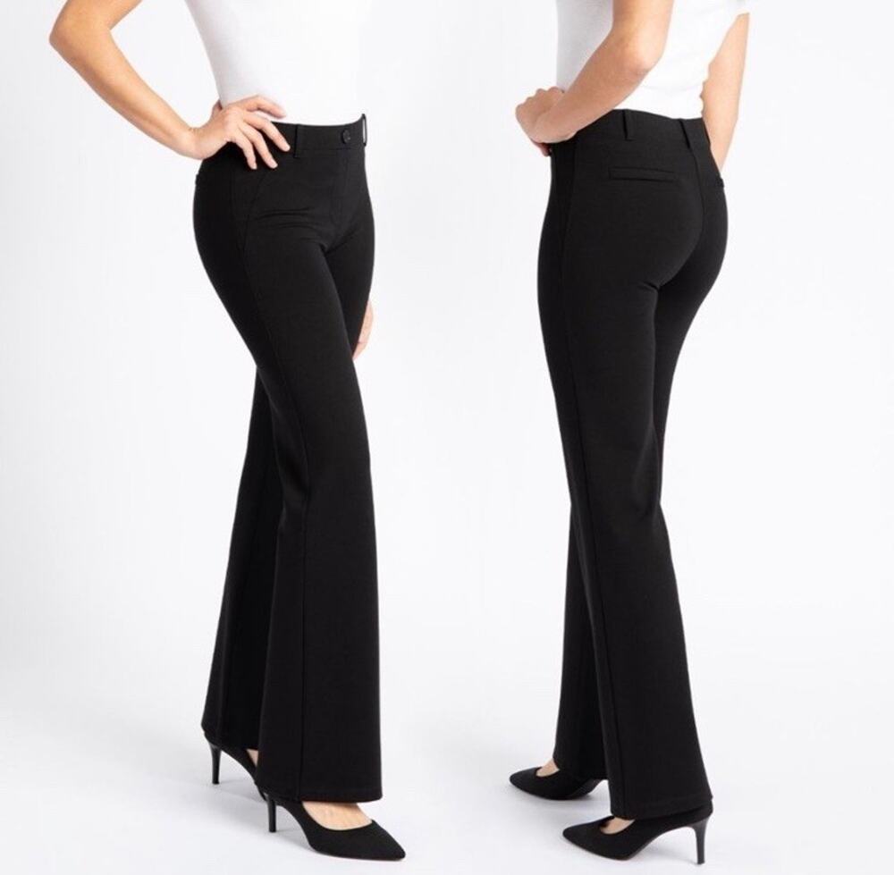 Betabrand Pants Straight Leg Black Trousers Office Business Casual Large Petite